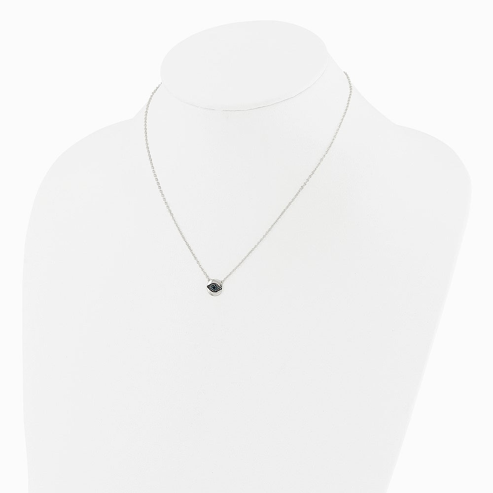 Sterling Silver Multi Color CZ Evil Eye 16in with 2in ext Necklace - Product Photo