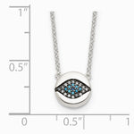 Sterling Silver Multi Color CZ Evil Eye 16in with 2in ext Necklace - Product Photo