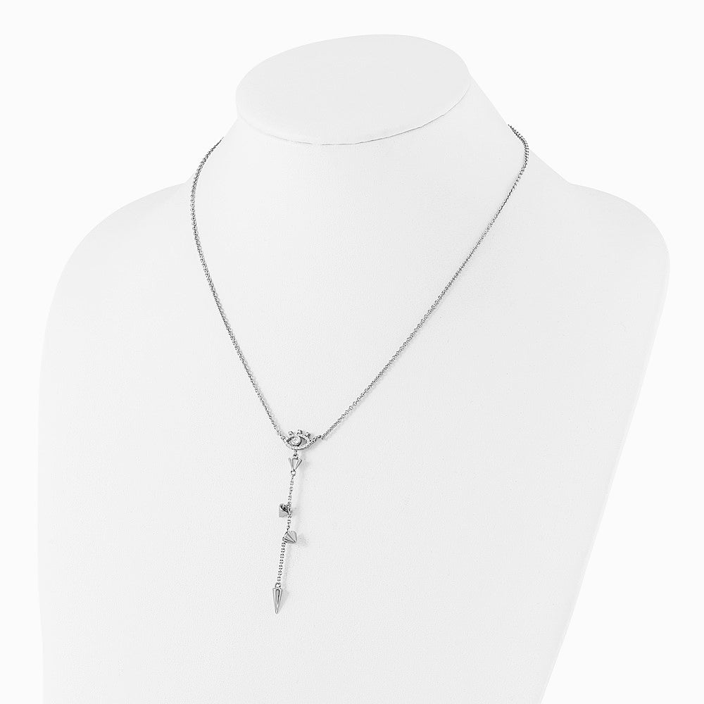 Pure Fire Sterling Silver Rhodium-plated Evil Eye CZ 18in with 2in ext Necklac - Product Photo