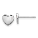 Sterling Silver RH-plated CZ Heart 18in Necklace and Post Earring Set - Product Photo