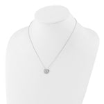Sterling Silver RH-plated CZ Heart 18in Necklace and Post Earring Set - Product Photo