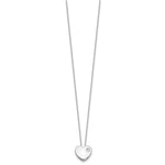 Sterling Silver RH-plated CZ Heart 18in Necklace and Post Earring Set - Product Photo