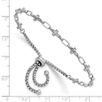 Sterling Silver Rhodium-plated Polished Cross Bolo Bracelet - Product Photo