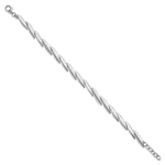 Sterling Silver Rh-plated Brushed Fancy 7in w/.5in ext. Bracelet - Product Photo