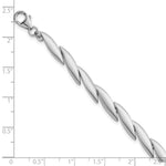 Sterling Silver Rh-plated Brushed Fancy 7in w/.5in ext. Bracelet - Product Photo