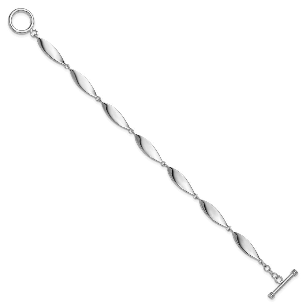Sterling Silver Rhodium-plated Polished 7.5in Toggle Bracelet - Product Photo
