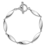 Sterling Silver Rhodium-plated Polished 7.5in Toggle Bracelet - Product Photo