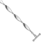 Sterling Silver Rhodium-plated Polished 7.5in Toggle Bracelet - Product Photo