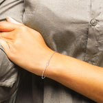 Sterling Silver Polished Black Enamel Evil Eye with 1in Ext Bracelet - Product Photo