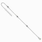 Sterling Silver Polished Blue and White CZ Evil Eye 7in w/ 1in Ext Bracelet - Product Photo
