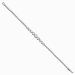 Sterling Silver Rhodium-plated Polished CZ Graduated Tennis Bracelet - Product Photo