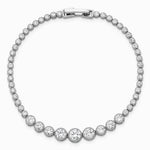 Sterling Silver Rhodium-plated Polished CZ Graduated Tennis Bracelet - Product Photo