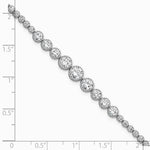 Sterling Silver Rhodium-plated Polished CZ Graduated Tennis Bracelet - Product Photo