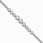Sterling Silver Rhodium-plated Polished CZ Graduated Tennis Bracelet - Product Photo