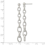 Sterling Silver Polished Graduated Link Post Dangle Earrings - Product Photo