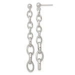 Sterling Silver Polished Graduated Link Post Dangle Earrings - Product Photo