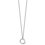 Sterling Silver Rhodium-plated Polished 16 w/2in ext Abstract Necklace - Product Photo