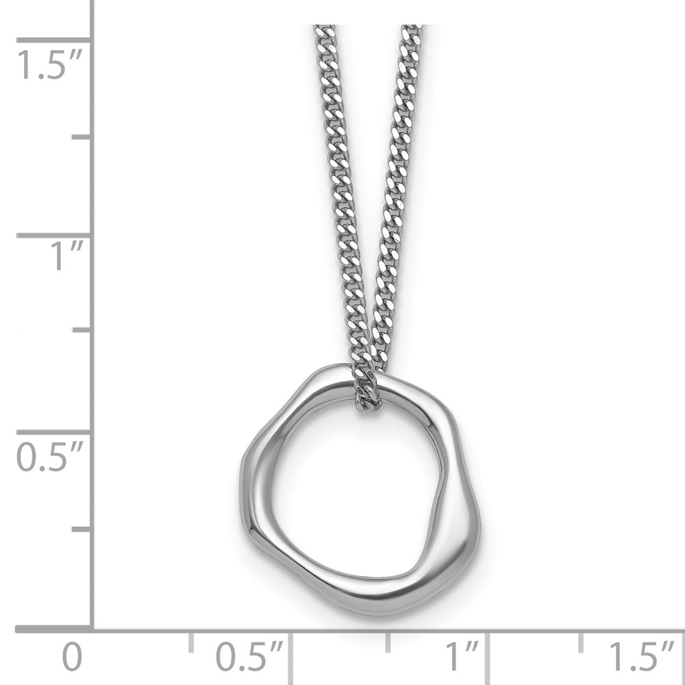 Sterling Silver Rhodium-plated Polished 16 w/2in ext Abstract Necklace - Product Photo