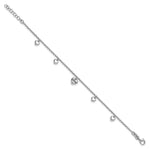 Sterling Silver Rhodium-plated Heart Enamel Mom Heart 6.5in w/.75in ext Bracelet - Product Photo