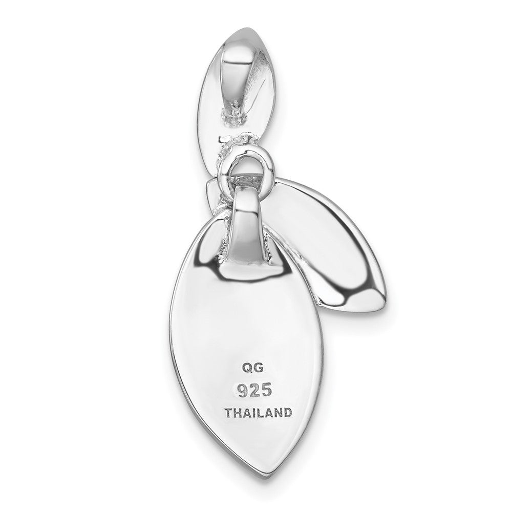 Sterling Silver Rh-pltd Brushed/Polished Fancy Chain Slide Pendant - Product Photo