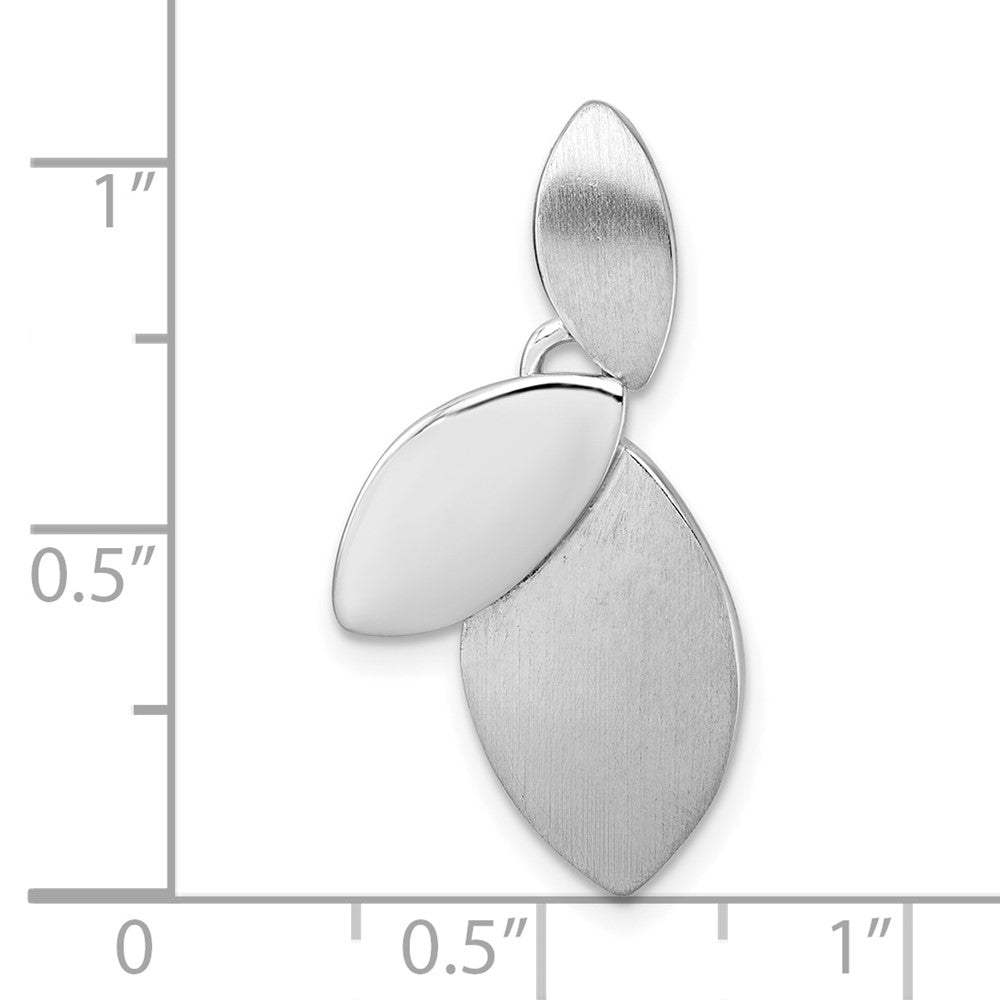 Sterling Silver Rh-pltd Brushed/Polished Fancy Chain Slide Pendant - Product Photo