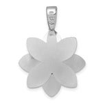 Sterling Silver Rhodium-plated Polished Textured Flower Pendant - Product Photo
