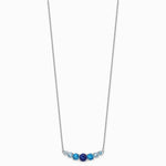 Sterling Silver RH-plated Lab Cr. Spinel/Cr. Aquamarine 16in w/ 2in Ext Necklace - Product Photo