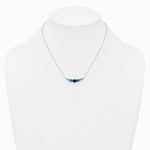 Sterling Silver RH-plated Lab Cr. Spinel/Cr. Aquamarine 16in w/ 2in Ext Necklace - Product Photo