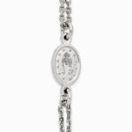 Sterling Silver RH-plated Blk Crystal 20in w/.5in ext Rosary Themed Necklace - Product Photo