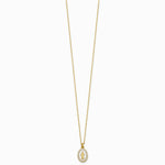 Sterling Silver Gold-plat CZ Enamel Miraculous Medal with 2in ext. Necklace - Product Photo