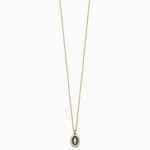 Sterling Silver Gold-plat CZ Enamel Miraculous Medal with 2in ext. Necklace - Product Photo