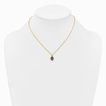 Sterling Silver Gold-plat CZ Enamel Miraculous Medal with 2in ext. Necklace - Product Photo