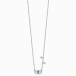Sterling Silver CZ Evil Eye w/ 2in Ext Necklace - Product Photo