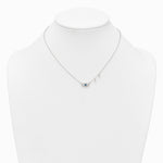 Sterling Silver CZ Evil Eye w/ 2in Ext Necklace - Product Photo