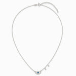 Sterling Silver CZ Evil Eye w/ 2in Ext Necklace - Product Photo