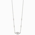 Sterling Silver Polished Evil Eye with 1in Ext Necklace - Product Photo