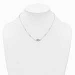 Sterling Silver Polished Evil Eye with 1in Ext Necklace - Product Photo
