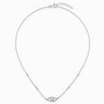 Sterling Silver Polished Evil Eye with 1in Ext Necklace - Product Photo
