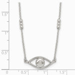 Sterling Silver Polished Evil Eye with 1in Ext Necklace - Product Photo