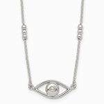 Sterling Silver Polished Evil Eye with 1in Ext Necklace - Product Photo
