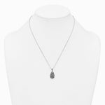 Sterling Silver RH-plated Polished/Oxidized Filigree Hamsa 18 Inch Necklace - Product Photo