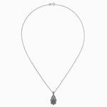 Sterling Silver RH-plated Polished/Oxidized Filigree Hamsa 18 Inch Necklace - Product Photo