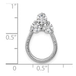 Sterling Silver Rhodium-plated CZ Textured Chain Slide Pendant - Product Photo