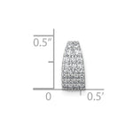 Sterling Silver RH-plt Polished CZ Curved / Tapered Chain Slide Pendant - Product Photo