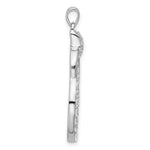 Sterling Silver Rhodium-plated CZ Circle Pendant - Product Photo