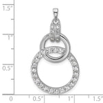Sterling Silver Rhodium-plated CZ Circle Pendant - Product Photo
