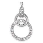 Sterling Silver Rhodium-plated CZ Circle Pendant - Product Photo