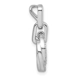Sterling Silver Rhodium-plated CZ Circle Twist Pendant - Product Photo