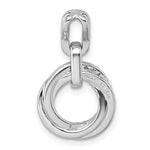 Sterling Silver Rhodium-plated CZ Circle Twist Pendant - Product Photo