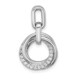 Sterling Silver Rhodium-plated CZ Circle Twist Pendant - Product Photo